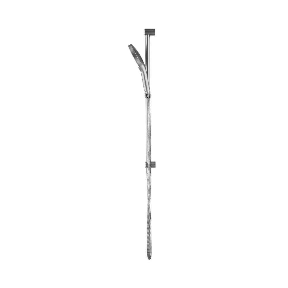 BELLA VISTA MICA FLUTED SHOWER RAIL INBUILT INLET 802MM BRUSHED NICKEL
