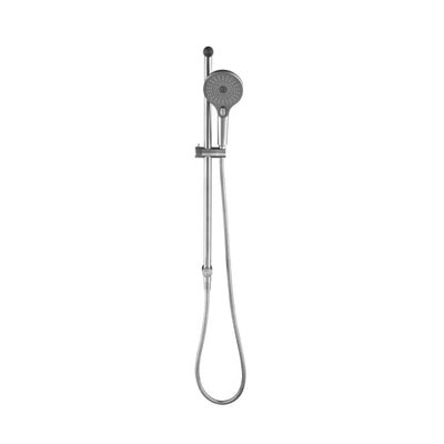 BELLA VISTA MICA FLUTED SHOWER RAIL INBUILT INLET 802MM BRUSHED NICKEL