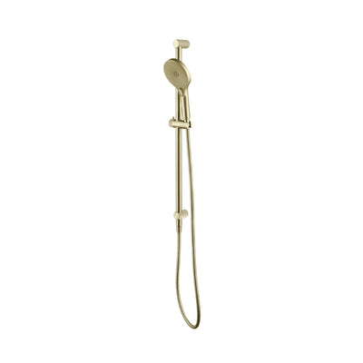 BELLA VISTA MICA FLUTED SHOWER RAIL INBUILT INLET 802MM FRENCH GOLD