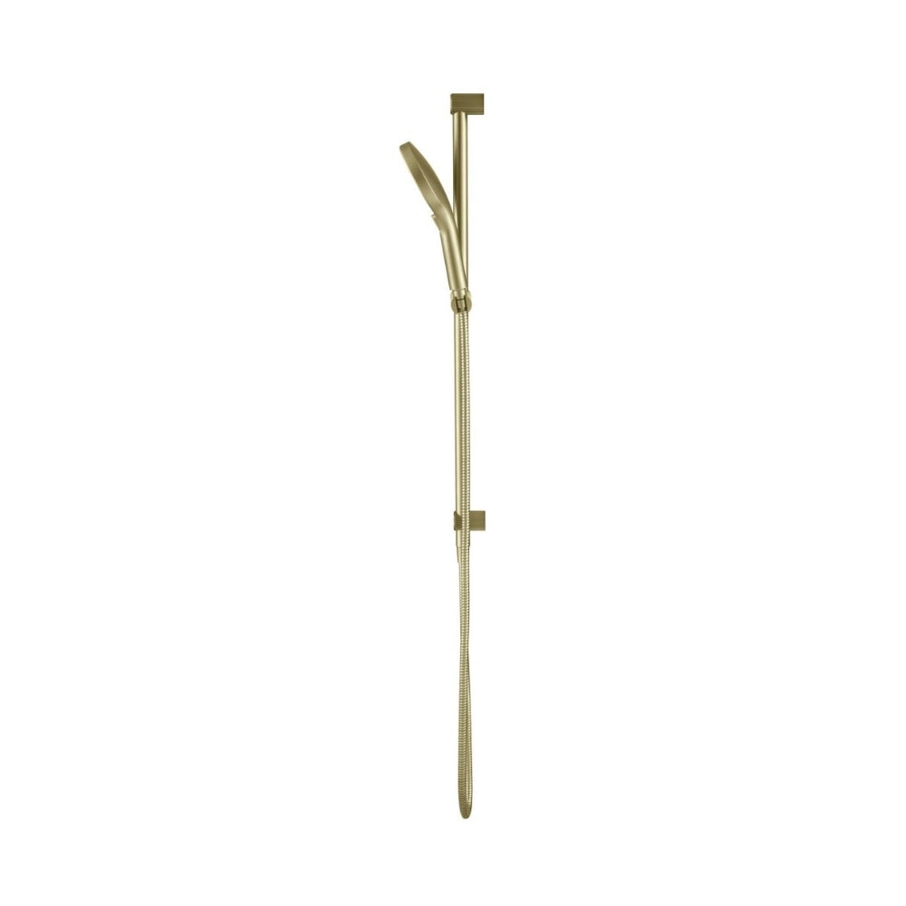 BELLA VISTA MICA FLUTED SHOWER RAIL INBUILT INLET 802MM FRENCH GOLD