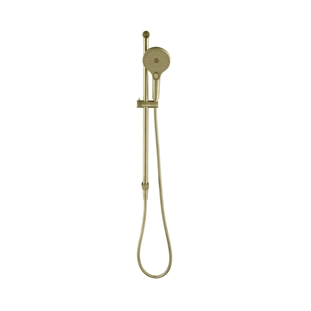 BELLA VISTA MICA FLUTED SHOWER RAIL INBUILT INLET 802MM FRENCH GOLD