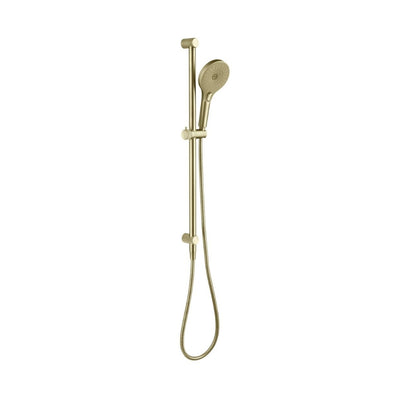 BELLA VISTA MICA FLUTED SHOWER RAIL INBUILT INLET 802MM FRENCH GOLD