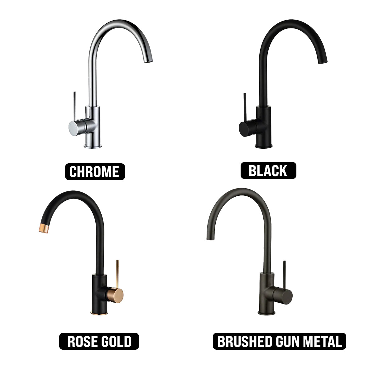 INSPIRE ROUL SINK MIXER MATTE BLACK AND ROSE GOLD