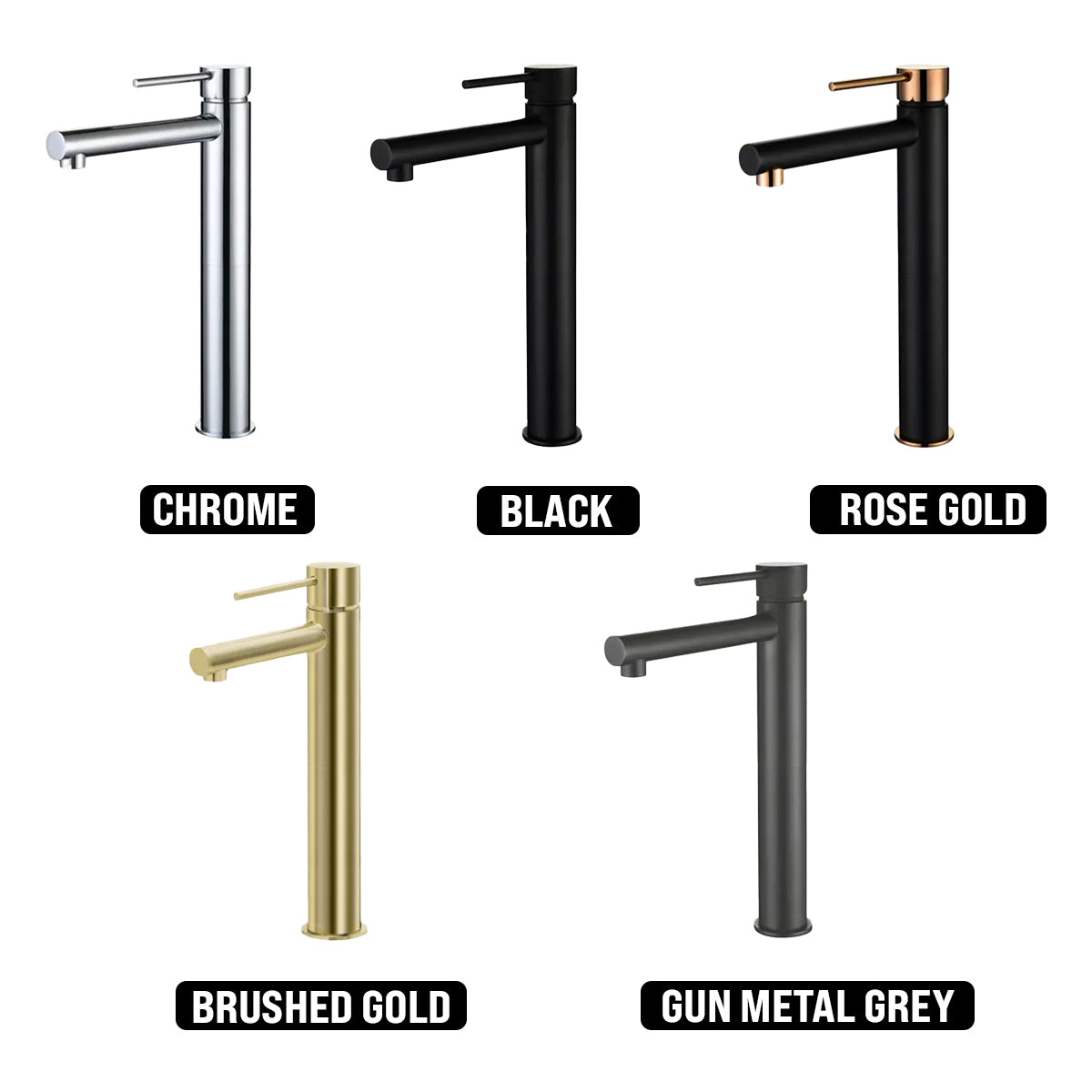 INSPIRE ROUL TALL BASIN MIXER GUN METAL