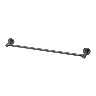 PHOENIX RADII SINGLE NON-HEATED TOWEL RAIL SQUARE PLATE 600MM BRUSHED CARBON