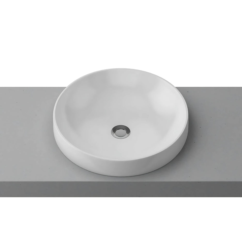 TIMBERLINE RADIUS INSET BASIN GLOSS WHITE 400MM