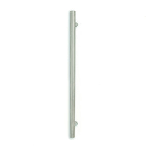 RADIANT HEATING VERTICAL ROUND HEATED SINGLE TOWEL RAIL BRUSHED SATIN 950MM