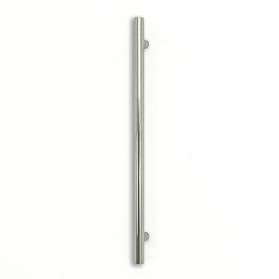 RADIANT HEATING VERTICAL ROUND HEATED SINGLE TOWEL RAIL MIRROR POLISHED 950MM