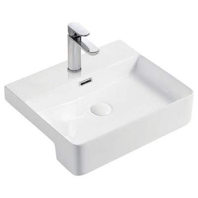 FIENZA PETRA SEMI-RECESSED BASIN GLOSS WHITE 500MM