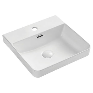 FIENZA PETRA SEMI-INSET BASIN GLOSS WHITE 420MM