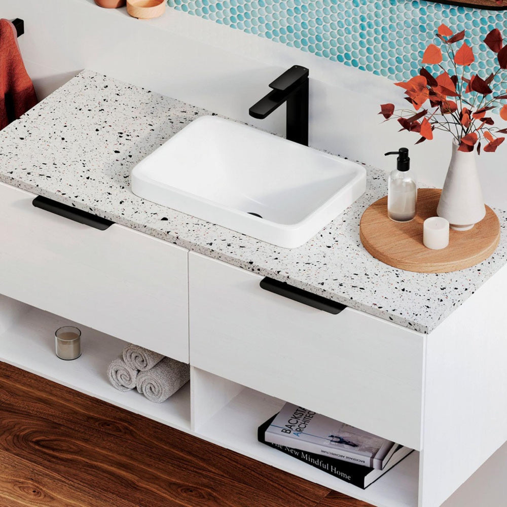 FIENZA SARAH SEMI-INSET BASIN GLOSS WHITE 440MM