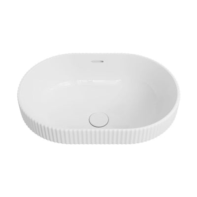FIENZA ELEANOR OVAL SEMI-INSET BASIN GLOSS WHITE 555MM
