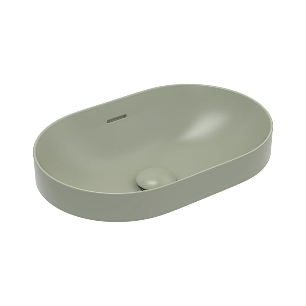 FIENZA ALUCA PILL SEMI-INSET CERAMIC BASIN OLIVE 530MM