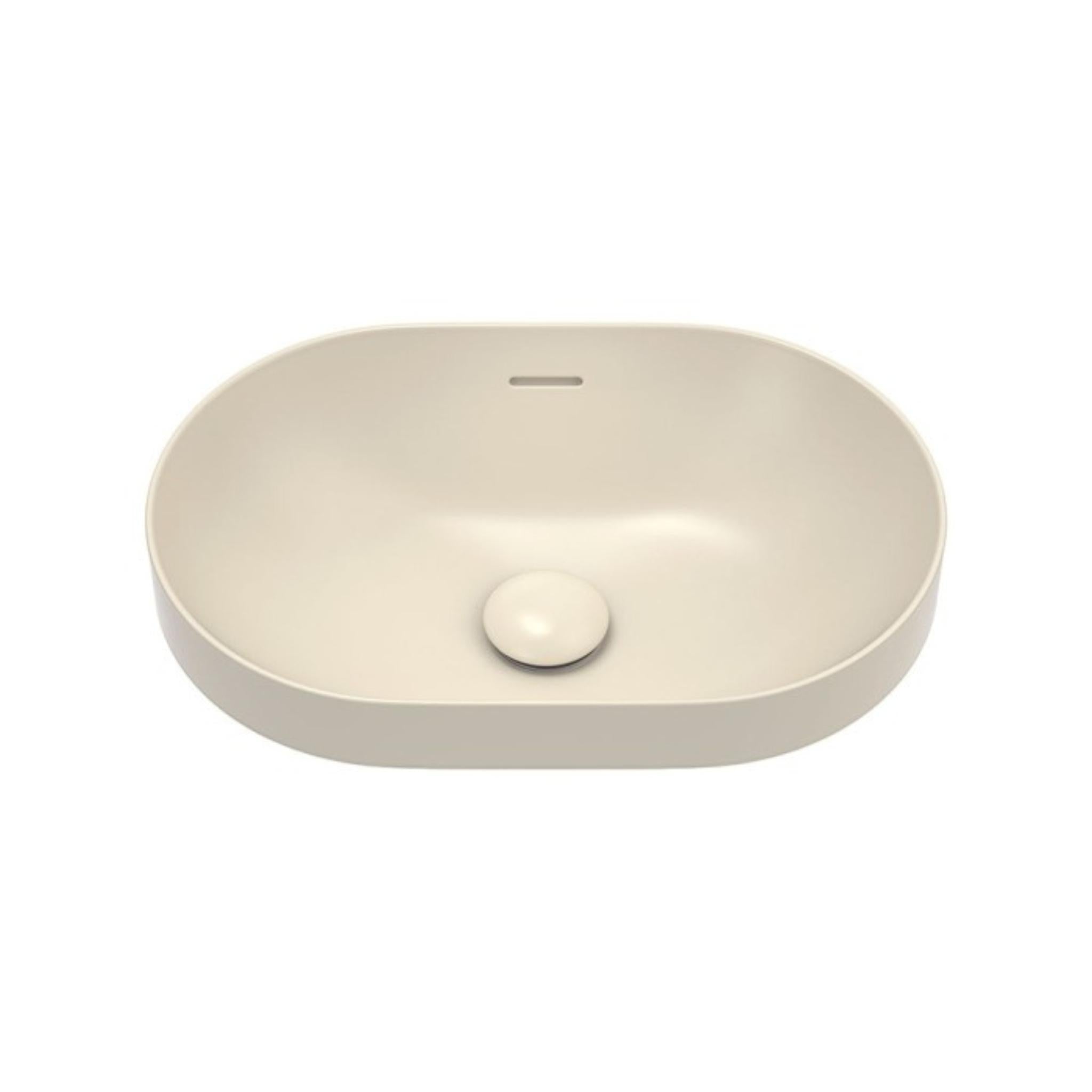 FIENZA ALUCA PILL SEMI-INSET CERAMIC BASIN KHAKI 530MM