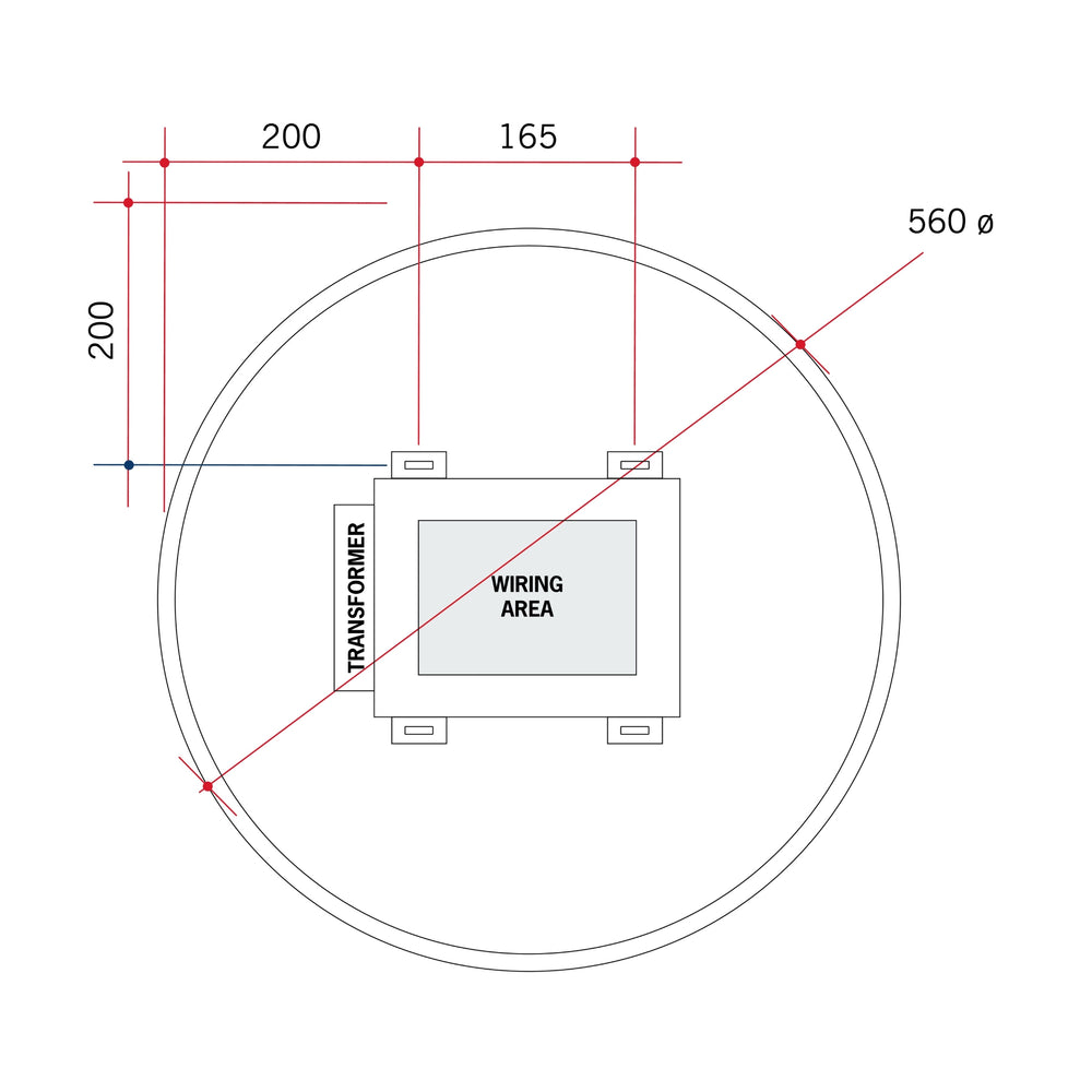 THERMOGROUP ABLAZE PREMIUM RB RANGE BACK-LIT MIRROR 610MM