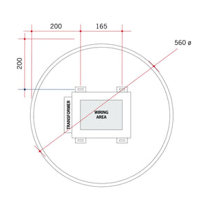 THERMOGROUP ABLAZE PREMIUM RB RANGE BACK-LIT MIRROR 610MM