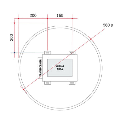 THERMOGROUP ABLAZE PREMIUM RB RANGE BACK-LIT MIRROR 610MM