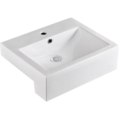 FIENZA BELINDA SEMI-RECESSED BASIN GLOSS WHITE 525MM