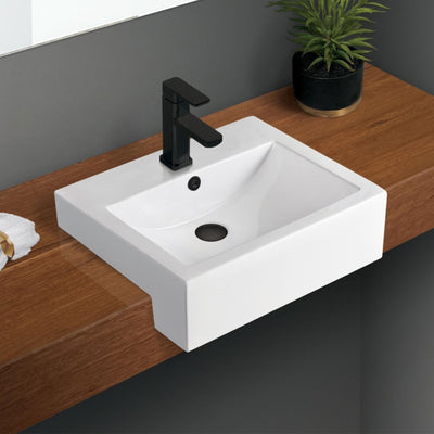 FIENZA BELINDA SEMI-RECESSED BASIN GLOSS WHITE 525MM