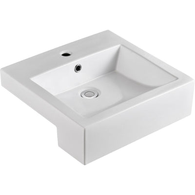 FIENZA JACINTA SEMI-RECESSED BASIN GLOSS WHITE 480MM