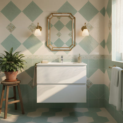 CETO REVIVE MATTE WHITE 750MM SINGLE BOWL WALL HUNG VANITY