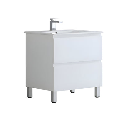 CETO REVIVE MATTE WHITE 900MM SINGLE BOWL FLOOR STANDING VANITY