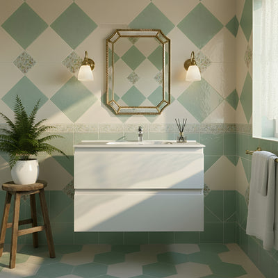 CETO REVIVE MATTE WHITE 900MM SINGLE BOWL WALL HUNG VANITY