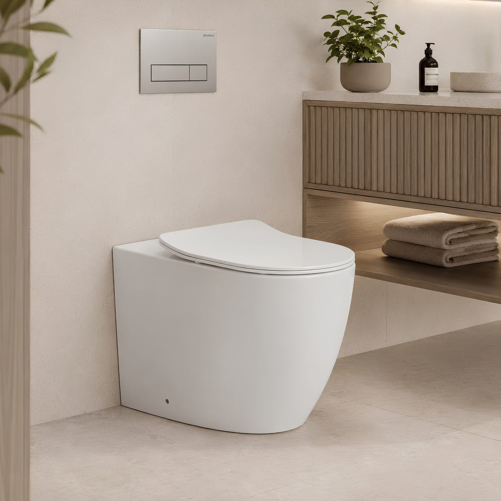 VITO VEX WALL FACED TOILET PAN WITH R&T IN WALL CISTERN PACKAGE GLOSS WHITE