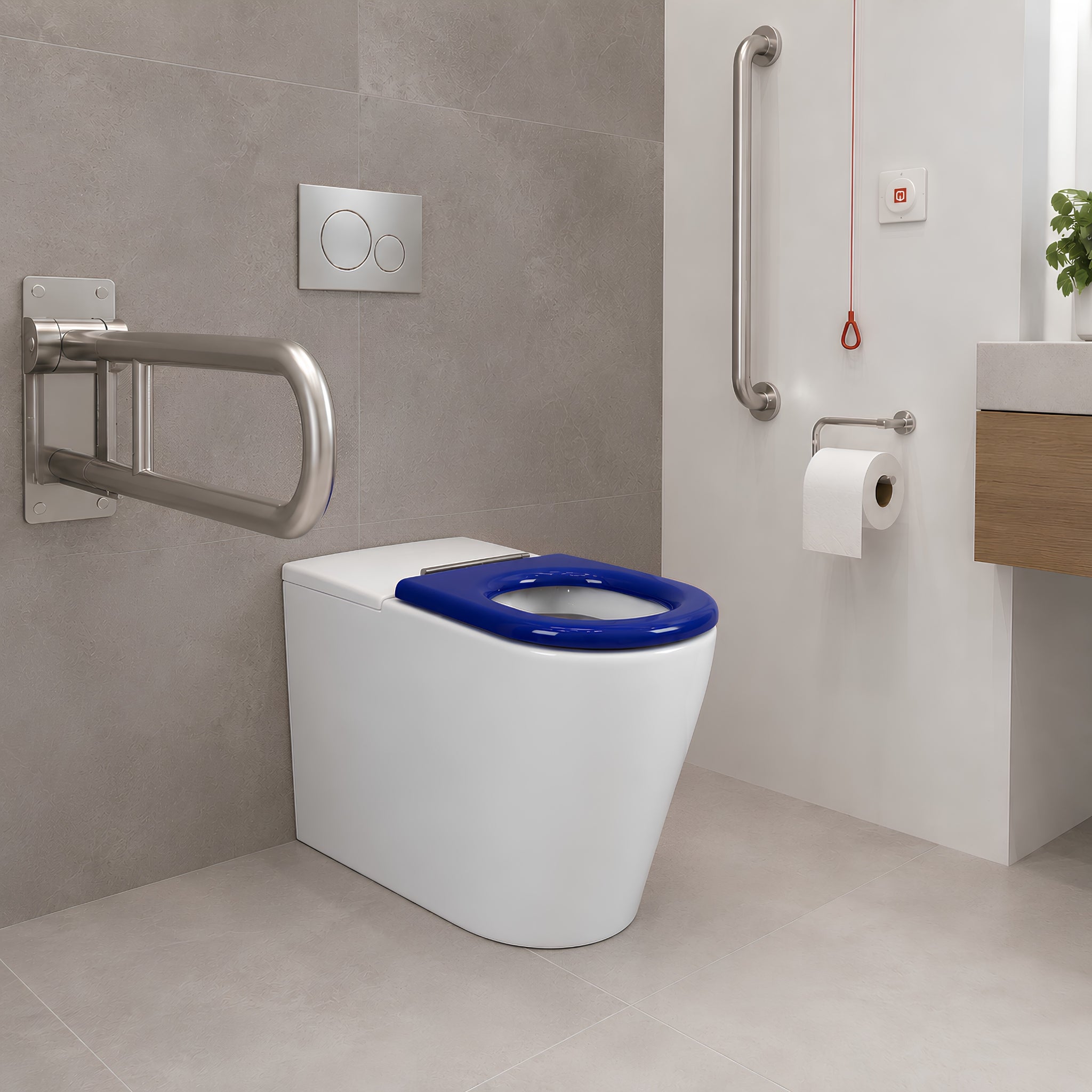 VITO EVIDA DISABLE WALL FACED TOILET SUITE WITH R&T IN WALL CISTERN PACKAGE GLOSS WHITE