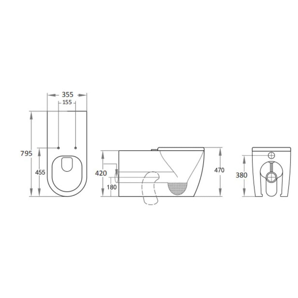 VITO EVIDA DISABLE WALL FACED TOILET SUITE WITH R&T IN WALL CISTERN PACKAGE GLOSS WHITE
