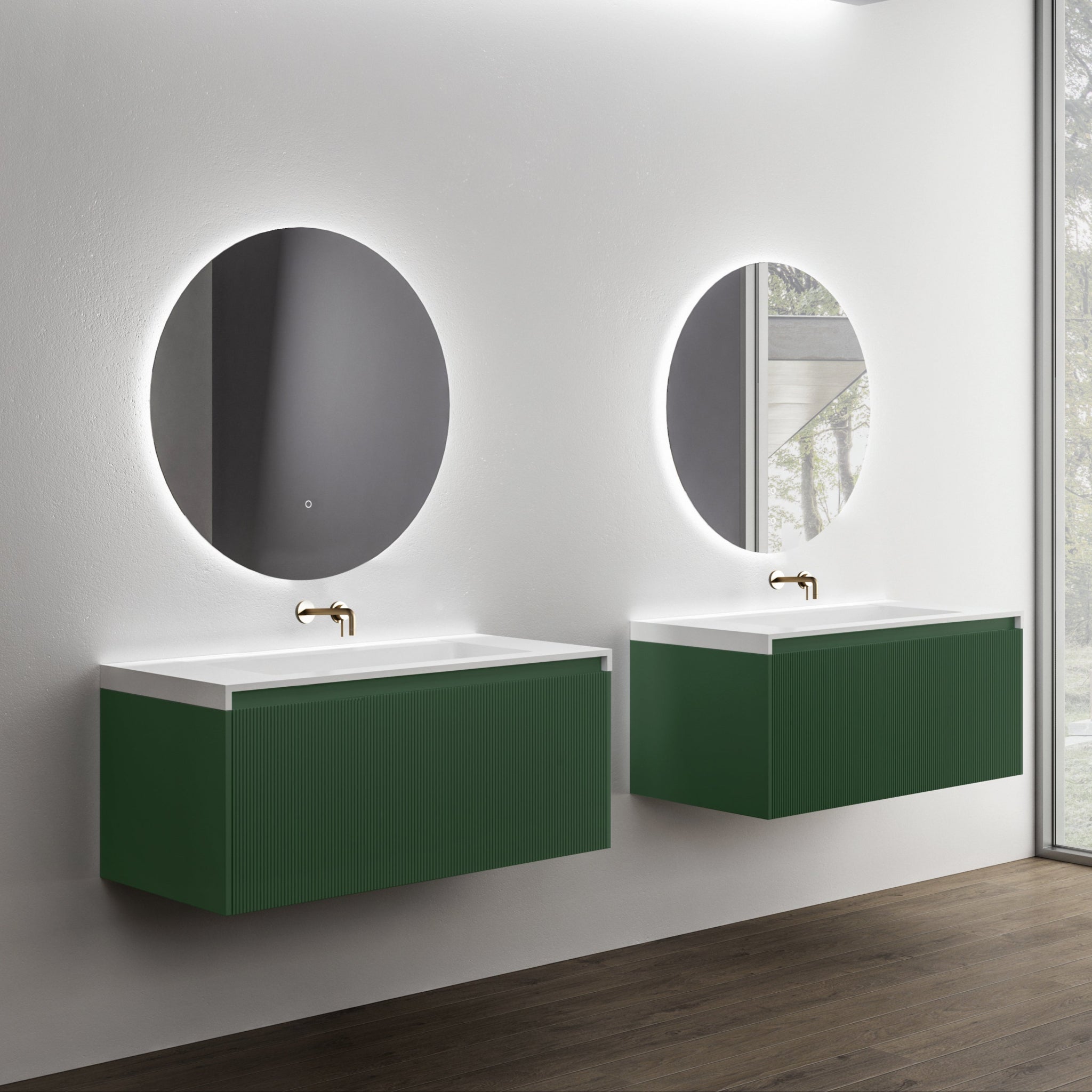 BELBAGNO RIMINI RAIN FOREST 1000MM SINGLE BOWL WALL HUNG VANITY AND BASIN