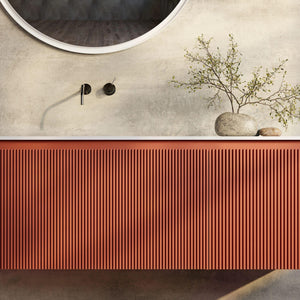 BELBAGNO RIMINI POTTER'S CLAY 1200MM SINGLE BOWL WALL HUNG VANITY AND BASIN