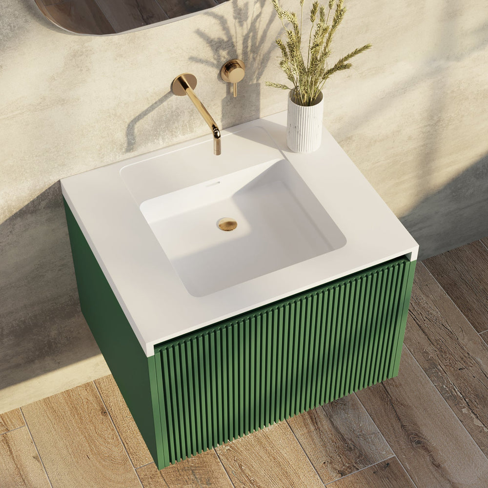 BELBAGNO RIMINI RAIN FOREST 600MM SINGLE BOWL WALL HUNG VANITY AND BASIN