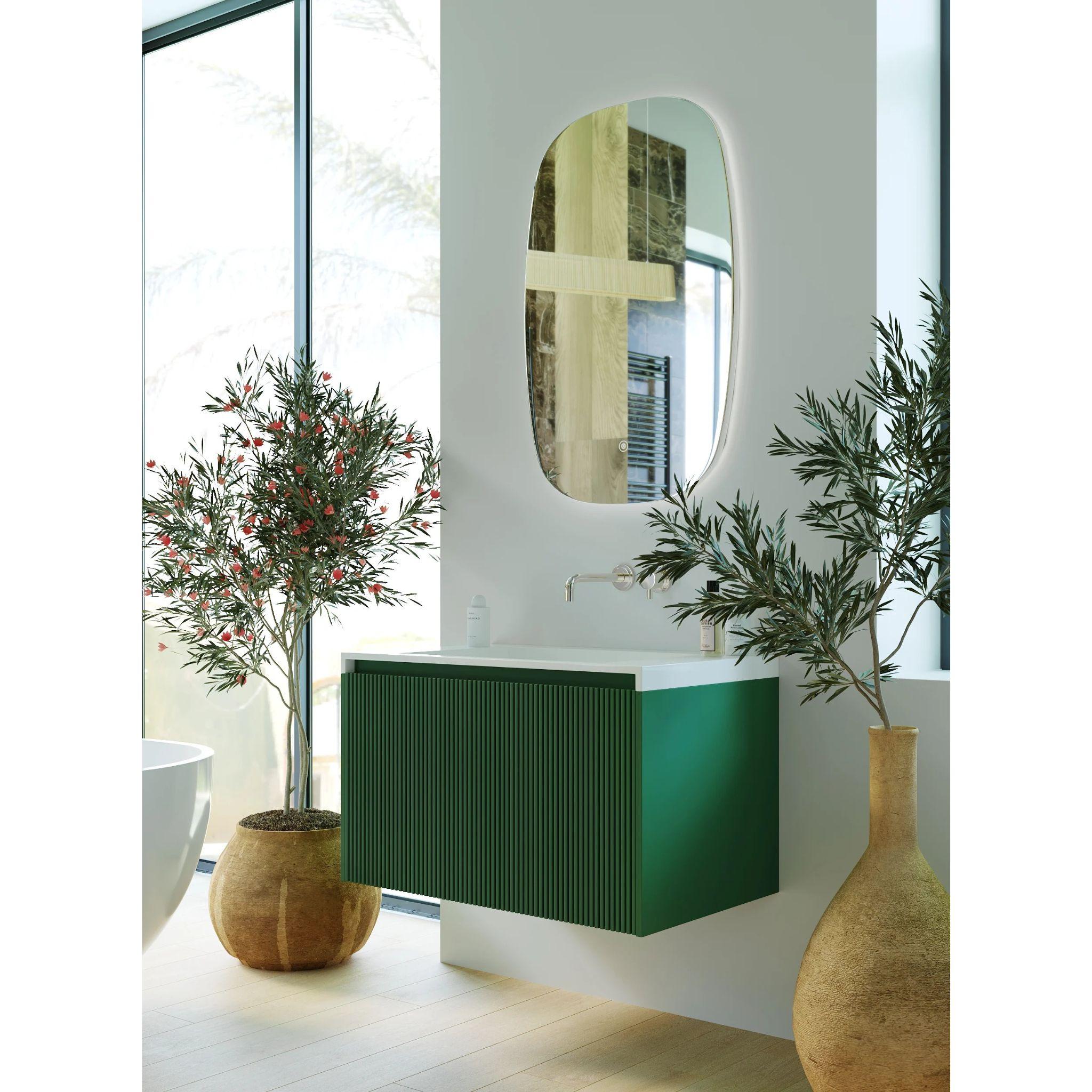 BELBAGNO RIMINI RAIN FOREST 800MM SINGLE BOWL WALL HUNG VANITY AND BASIN