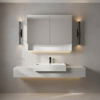 POSEIDON RIVA WHITE MIRROR SHAVING CABINET 900X750MM