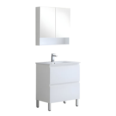 POSEIDON RIVA GLOSS WHITE 750MM SINGLE BOWL FLOOR STANDING VANITY