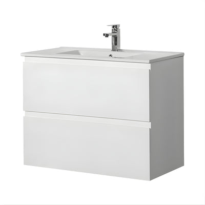 POSEIDON RIVA GLOSS WHITE 900MM SINGLE BOWL WALL HUNG VANITY