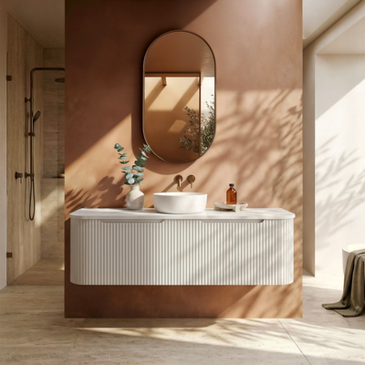 RIVA BERGEN MATTE WHITE 1500MM SINGLE BOWL WALL HUNG VANITY