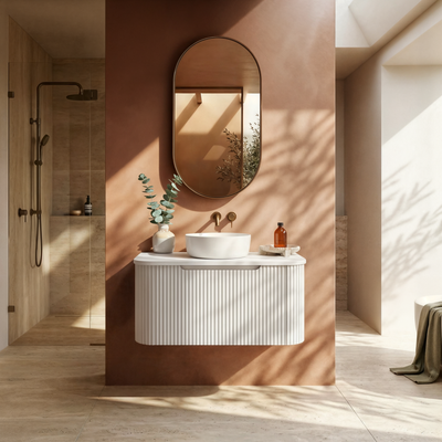 RIVA BERGEN MATTE WHITE 900MM SINGLE BOWL WALL HUNG VANITY