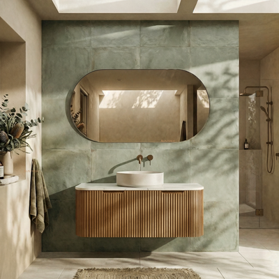 RIVA BERGEN SOLID TIMBER 1200MM SINGLE BOWL WALL HUNG VANITY