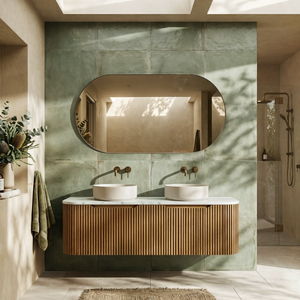 RIVA BERGEN SOLID TIMBER 1500MM DOUBLE BOWL WALL HUNG VANITY