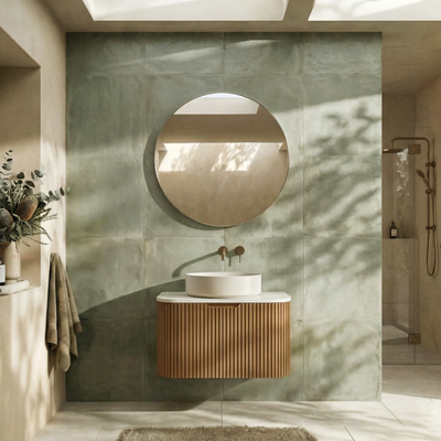 RIVA BERGEN SOLID TIMBER 750MM SINGLE BOWL WALL HUNG VANITY