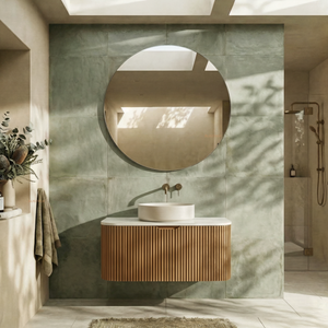 RIVA BERGEN SOLID TIMBER 900MM SINGLE BOWL WALL HUNG VANITY