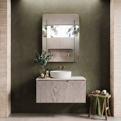 RIVA VIENNA WHITE OAK 900MM SINGLE BOWL WALL HUNG VANITY