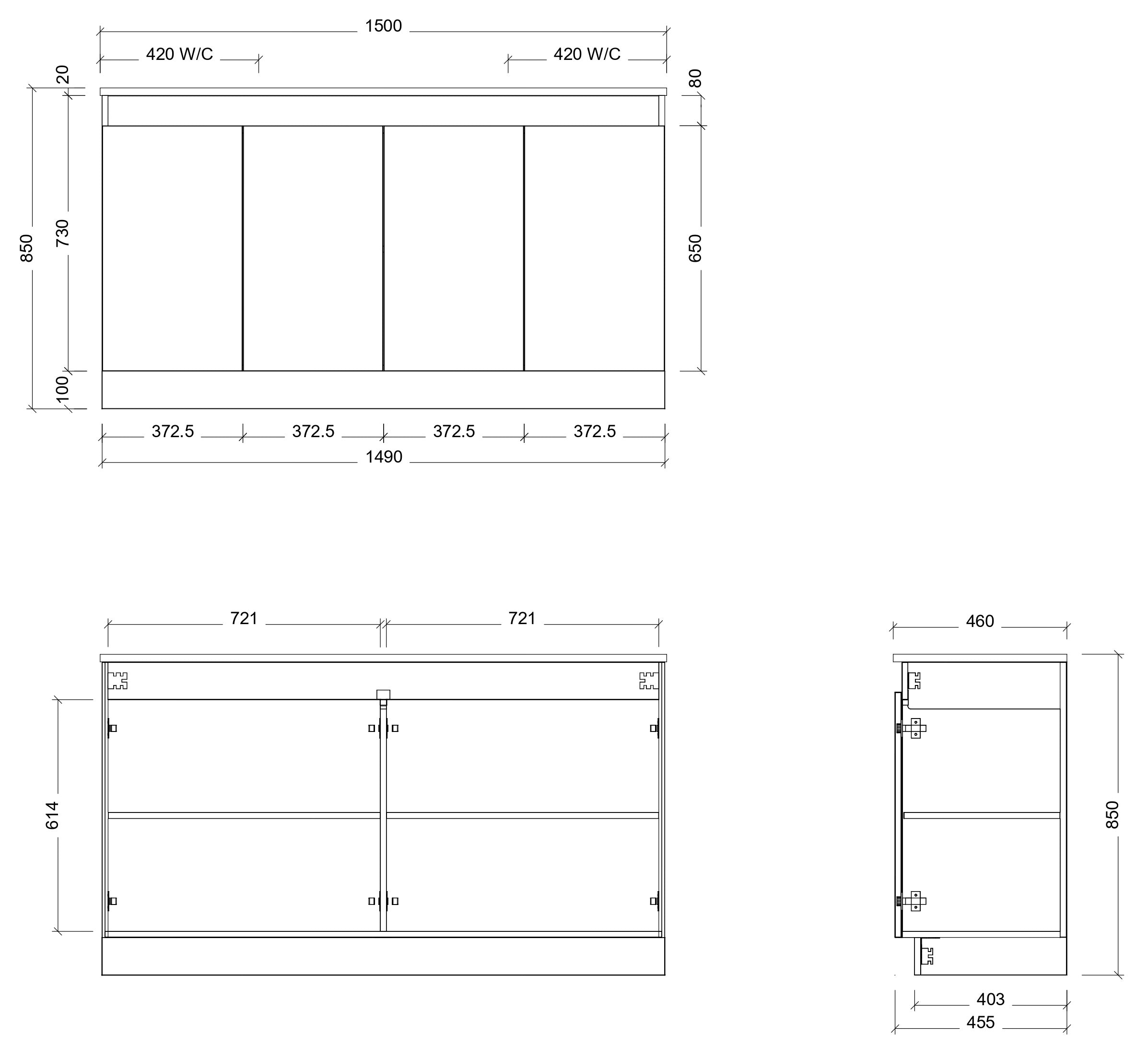 TIMBERLINE ROCKFORD CUSTOM FLOOR STANDING VANITY (ALL SIZING)