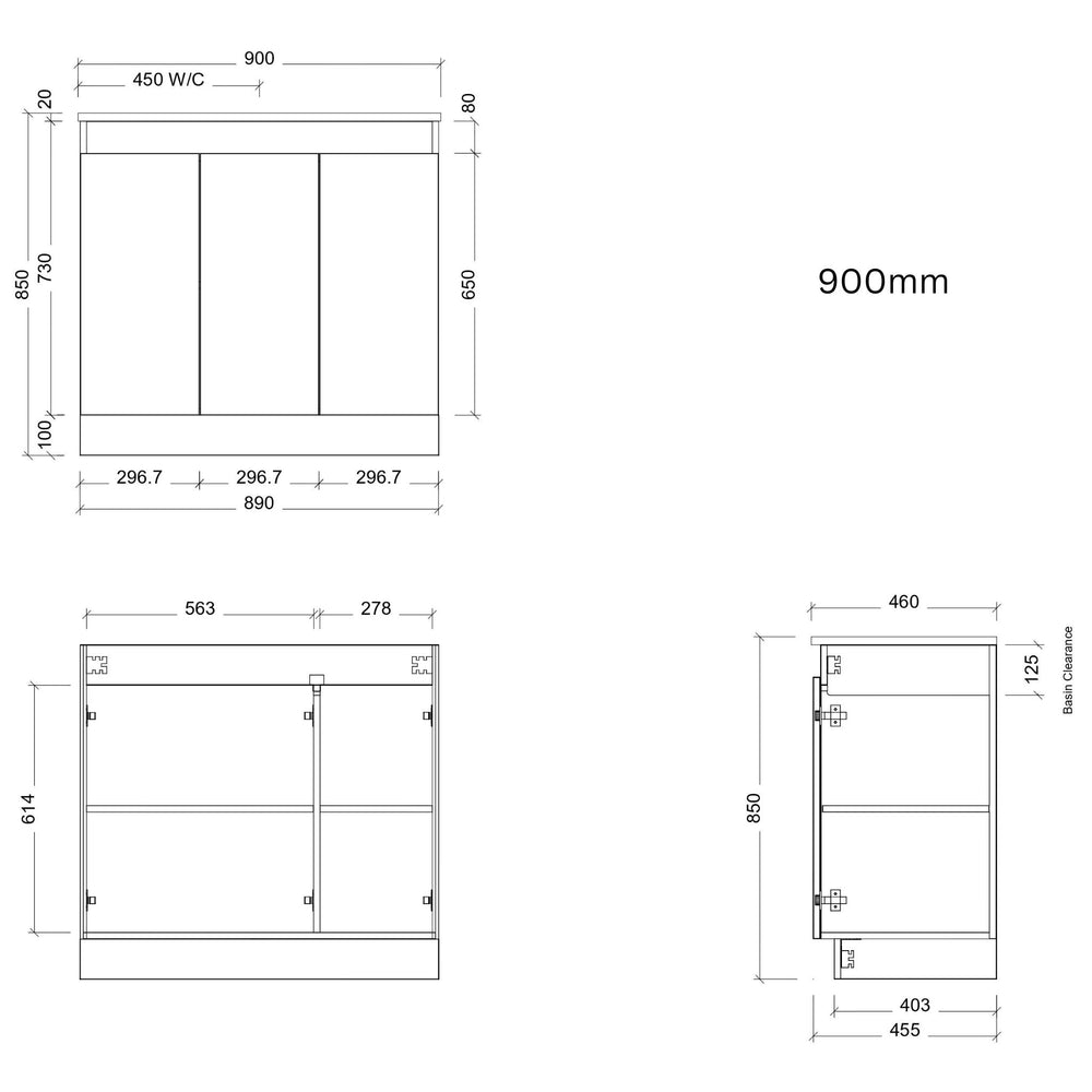 TIMBERLINE ROCKFORD CUSTOM FLOOR STANDING VANITY (ALL SIZING)