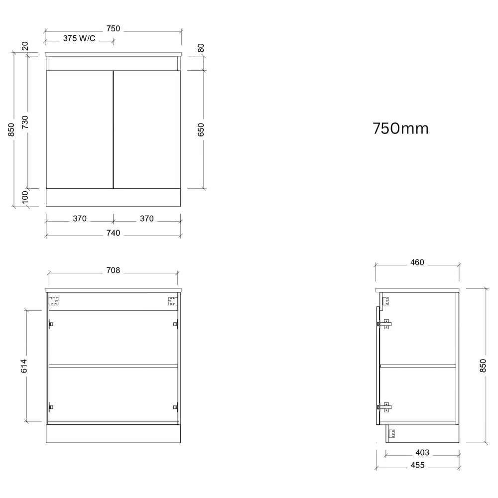 TIMBERLINE ROCKFORD CUSTOM FLOOR STANDING VANITY (ALL SIZING)