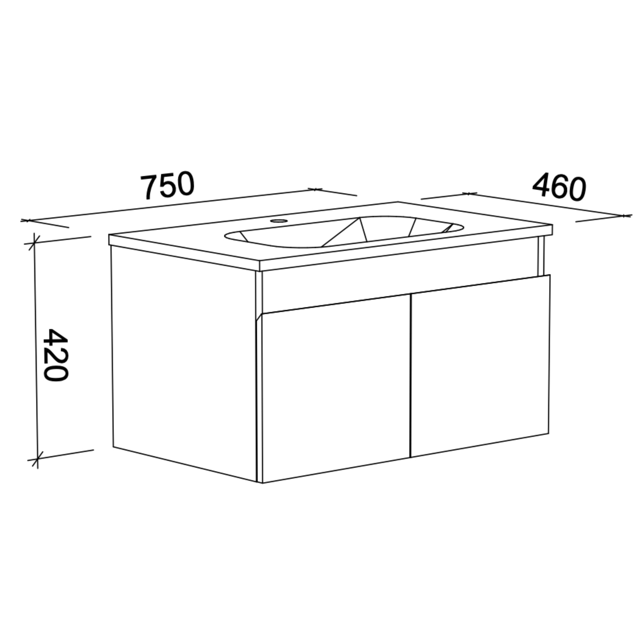 TIMBERLINE ROCKFORD CUSTOM WALL HUNG VANITY (ALL SIZING)