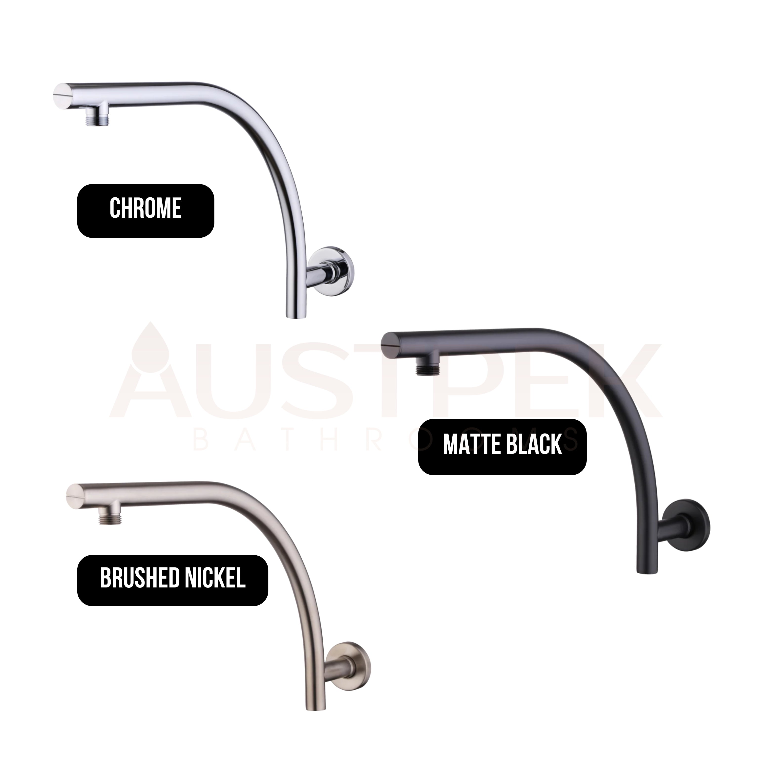 OLIVERI ROME RAISED WALL MOUNTED SHOWER ARM CHROME 400MM
