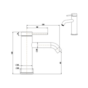 BELLA VISTA MICA BASIN MIXER 160MM CHROME